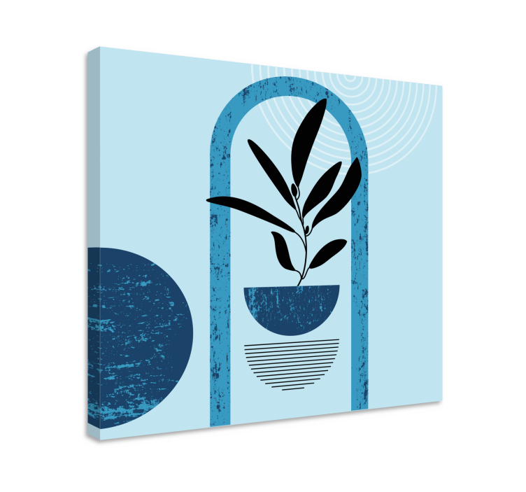Minimalist plant illustration slikarsko platno z rastlinami - TenStickers