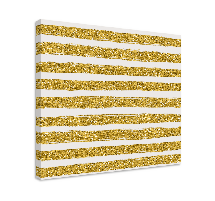Golden glitter stripes povzetek na platnu - TenStickers