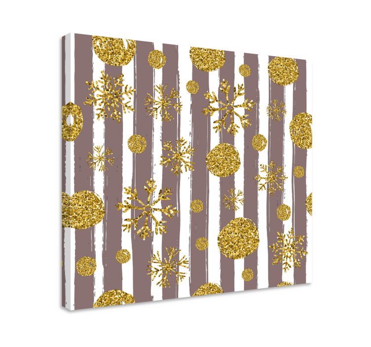 Golden snowflake patterns platno slikanje dekoracija - TenStickers