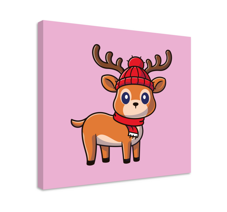 Cute cartoon deer platno slika konja - TenStickers