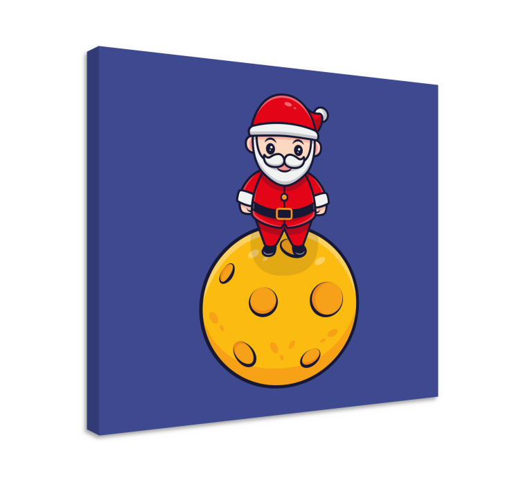 Santa on moon otroško platno s podobo - TenStickers