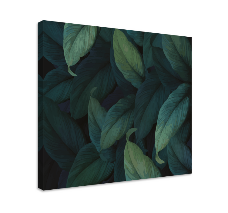 Lush greenery leaves slikarsko platno z rastlinami - TenStickers