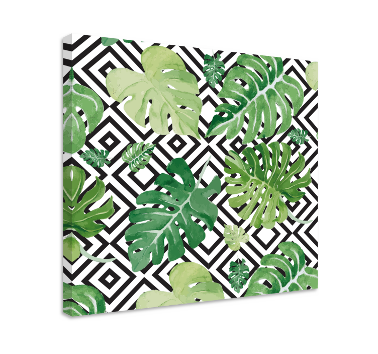 Tropical leaf motif slikarsko platno z rastlinami - TenStickers