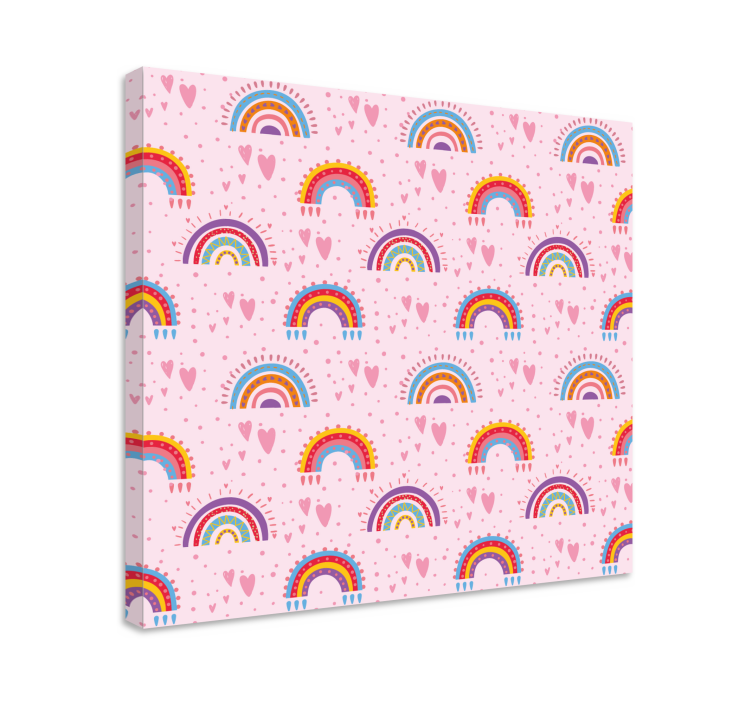 Vibrant rainbow motif otroško platno s podobo - TenStickers