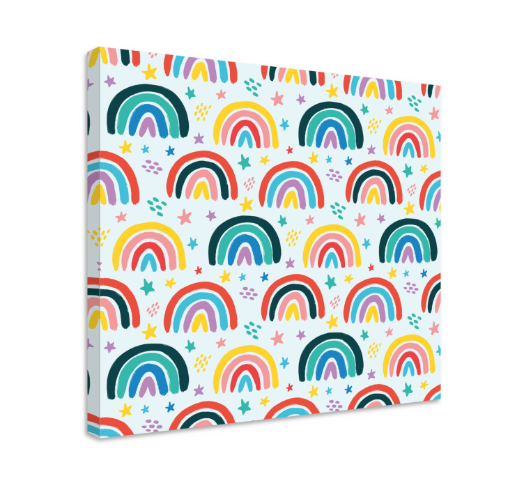 Colorful rainbow pattern otroško platno s podobo - TenStickers