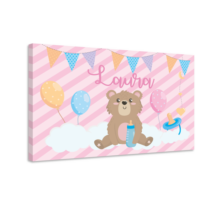 Cute bear celebration platno slikanje za dojenčke - TenStickers