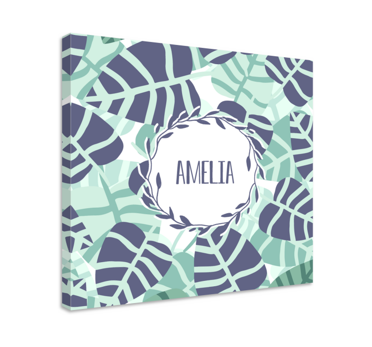 Personalized leaf pattern slikarsko platno z rastlinami - TenStickers