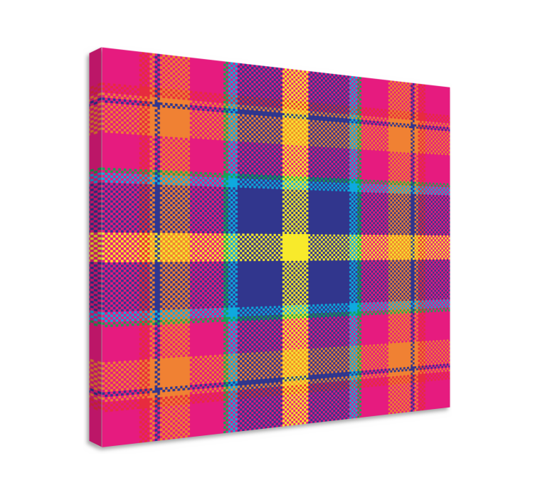 Colorful checkered pattern na platnu z geometrijskimi vzorci - TenStickers
