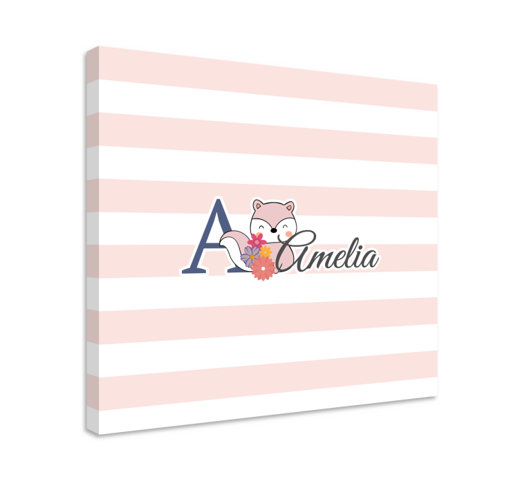 Cute fox personalization platno slikanje za dojenčke - TenStickers