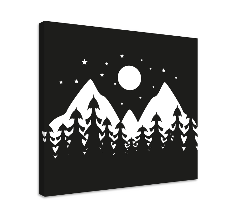 Mountain forest scene platno slika zemljevidov - TenStickers