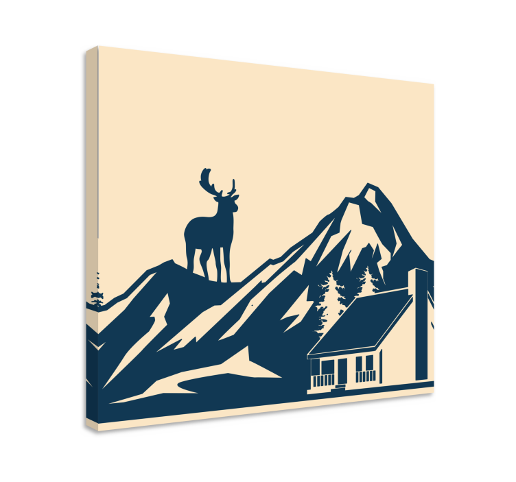 Majestic stag silhouette platno slikanje jelena - TenStickers