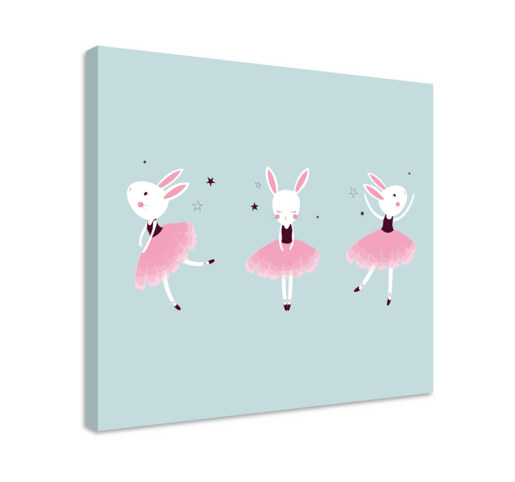 Ballet dancing bunnies na platnu z ljudmi - TenStickers