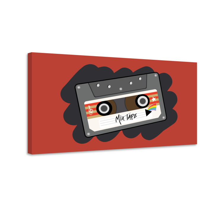 Retro mixtape design platno slikanje glasbe - TenStickers