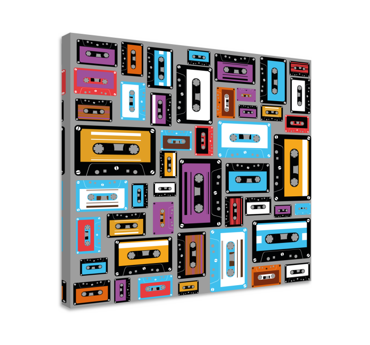 Colorful cassette tapes na platnu s športom - TenStickers