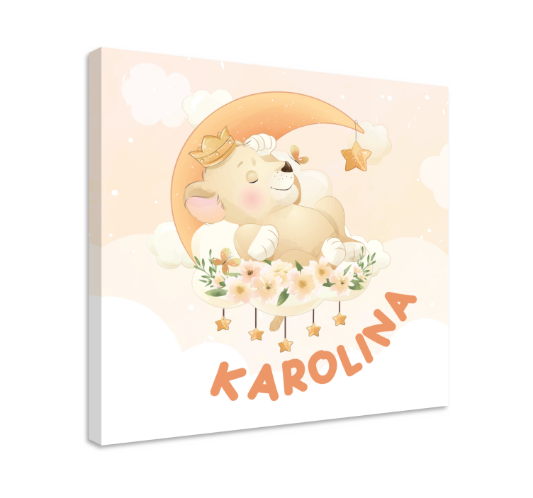 Zaspan medved sanja platno slikanje za dojenčke - TenStickers