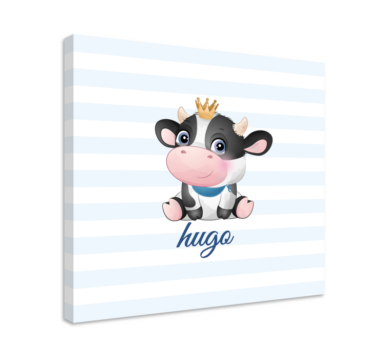 Cute crowned cow platna slike z motivi živali - TenStickers