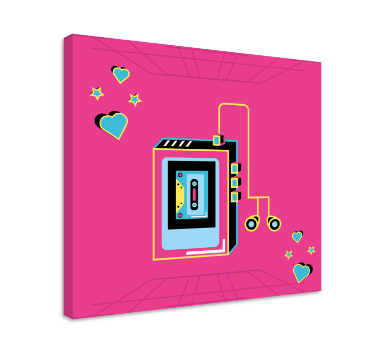 Retro cassette love platno slikanje glasbe - TenStickers