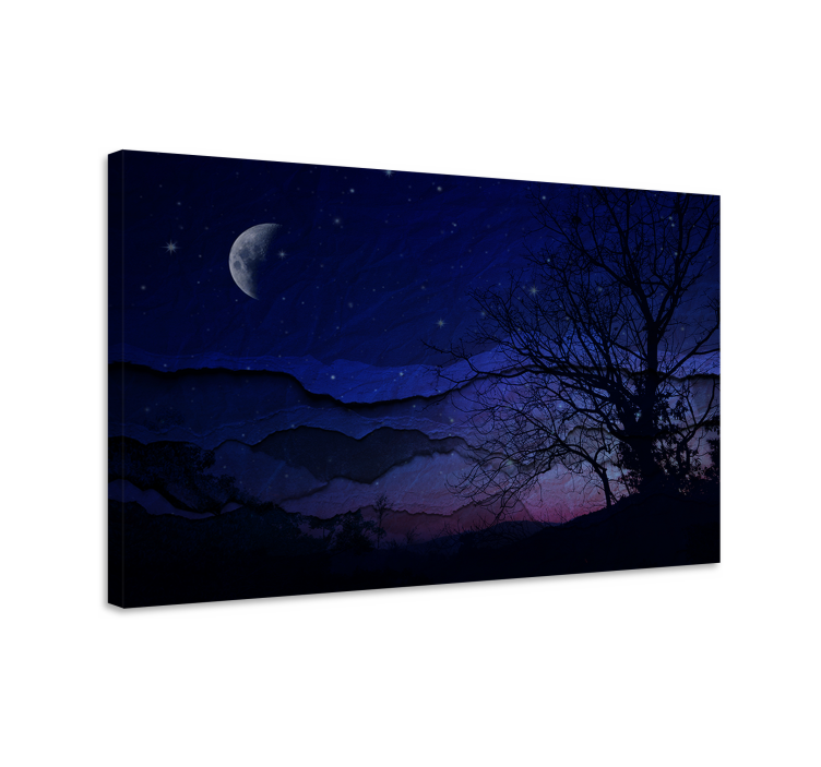 Night sky serenity platno slika zemljevidov - TenStickers