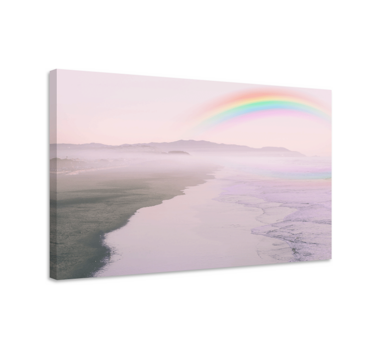 Serene coastal rainbow platno z zemljevidi - TenStickers