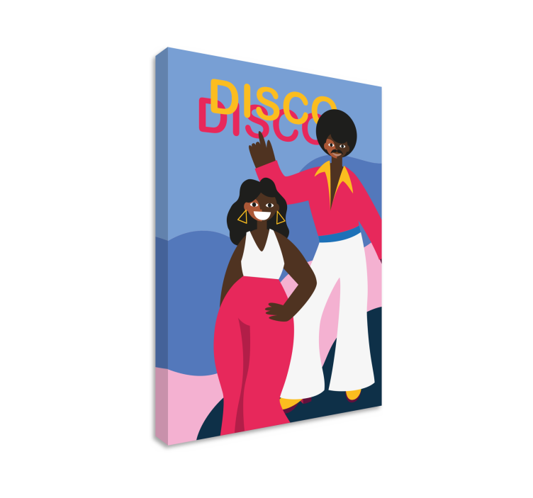 Disco dance enthusiasts na platnu v kompoziciji - TenStickers