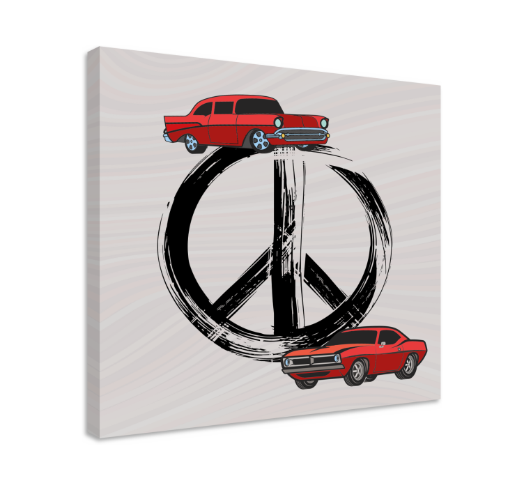 Classic cars peace platno športne slike - TenStickers