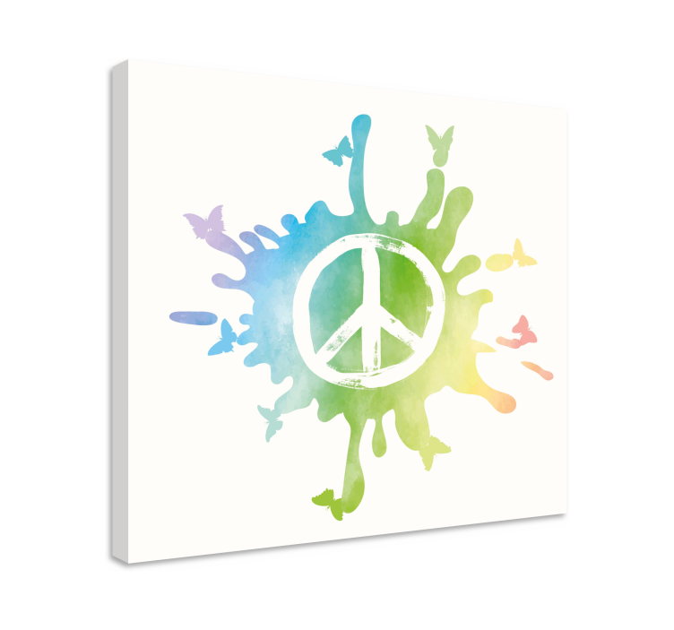 Peace symbol splash na rustikalnem platnu - TenStickers
