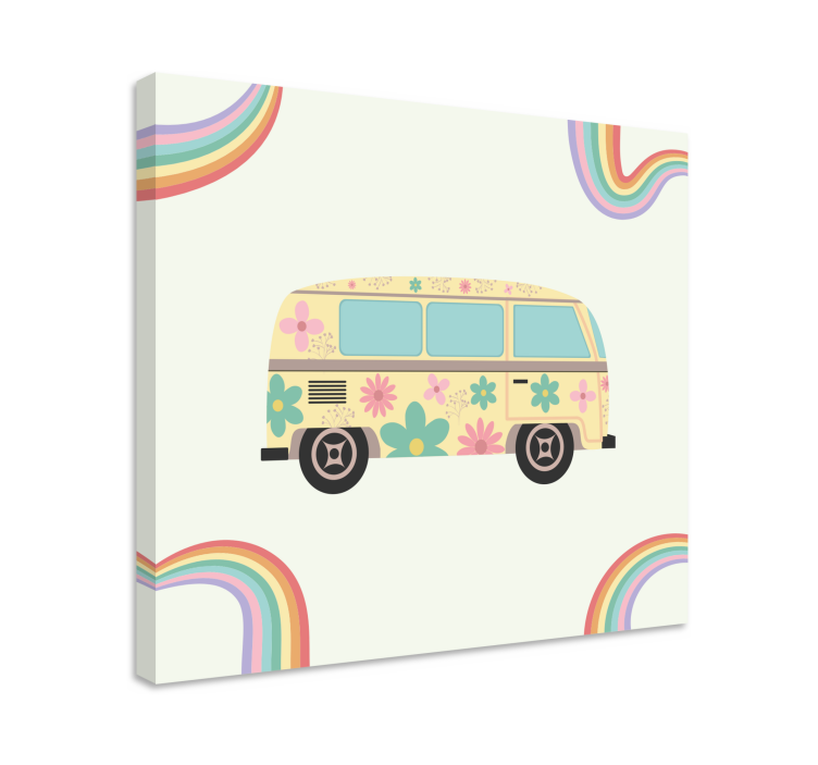 Cvetlični retro kombi drugačna platnena slika - TenStickers