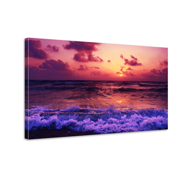Vibrant sunset waves platno slika zemljevidov - TenStickers