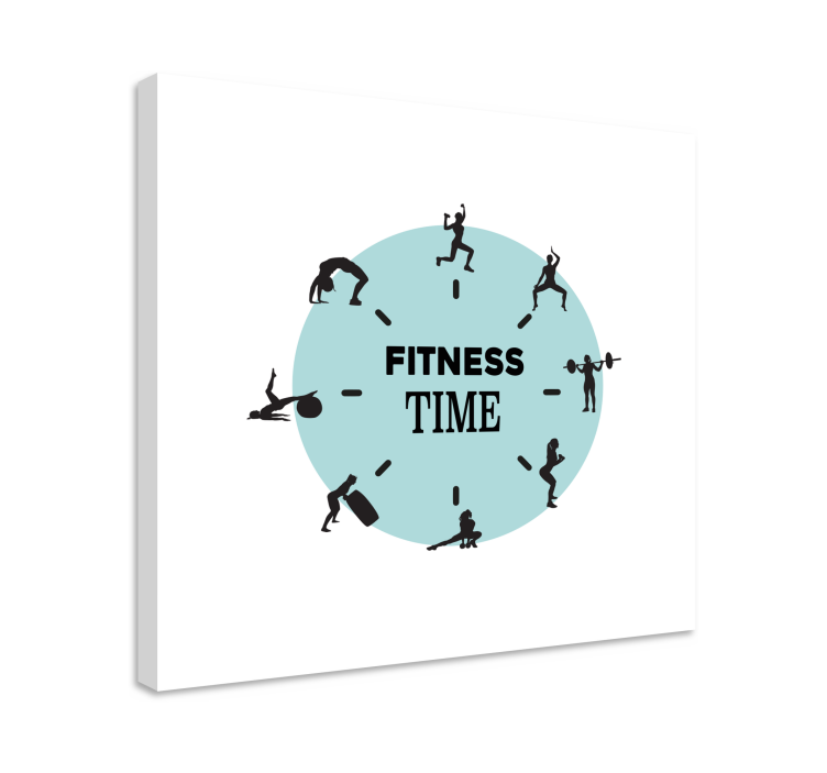 Fitness time clock platno s športnimi motivi - TenStickers