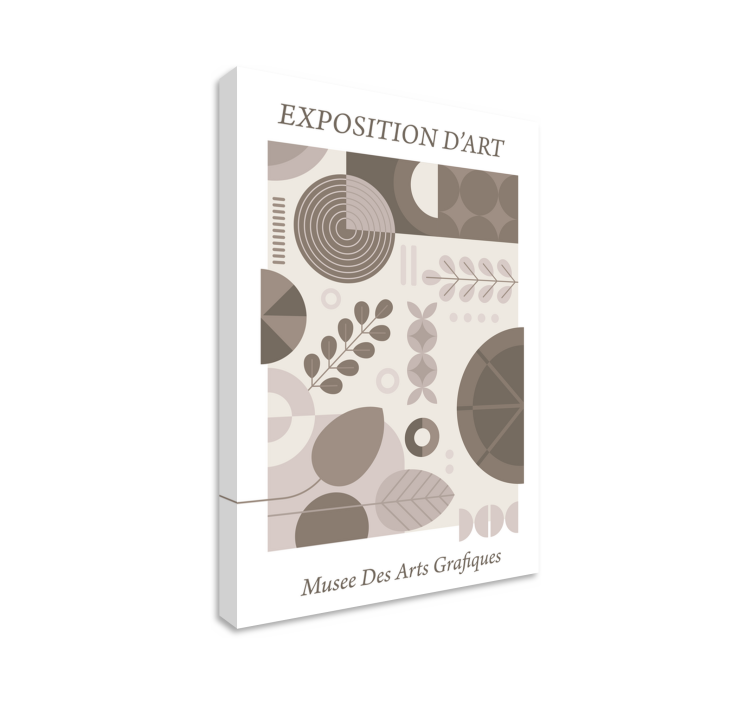 Geometric leaf patterns povzetek na platnu - TenStickers