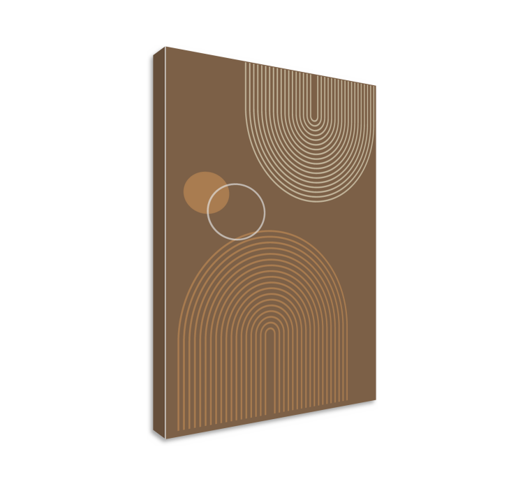 Curved line patterns na platnu z geometrijskimi vzorci - TenStickers