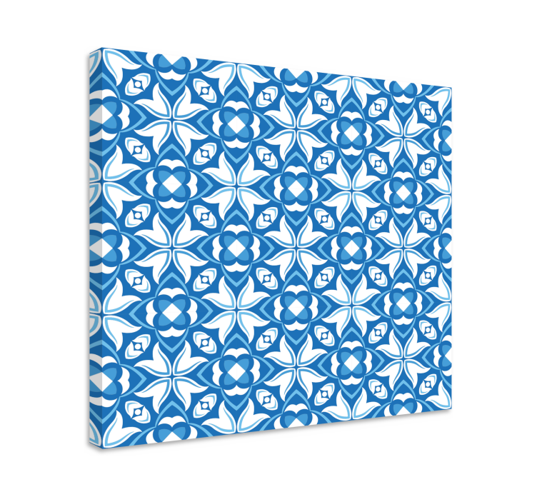Intricate blue pattern moderno platno slikarstvo - TenStickers