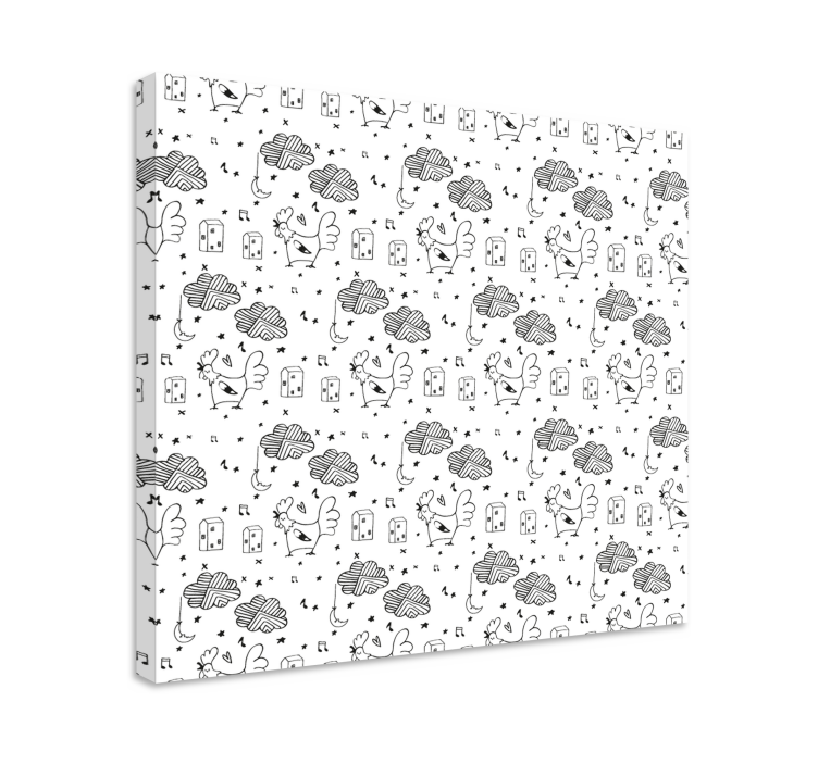 črno-beli piščanci na nordijskem platnu - TenStickers