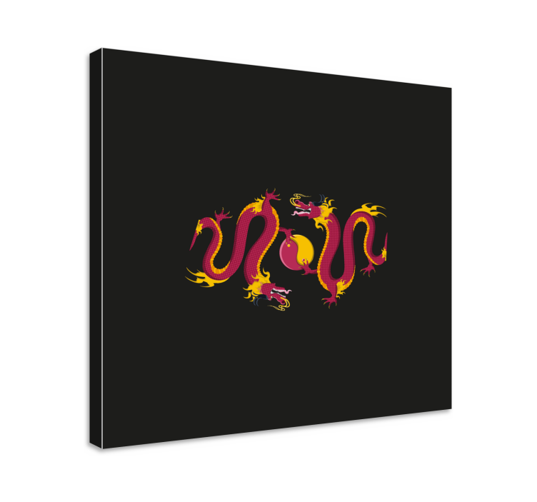 Jin in jang dva zmajeva živalska platna - TenStickers