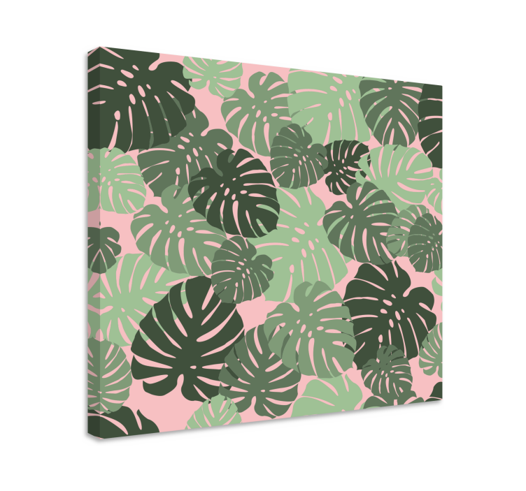 Tropical leaf motifs slikarsko platno z rastlinami - TenStickers