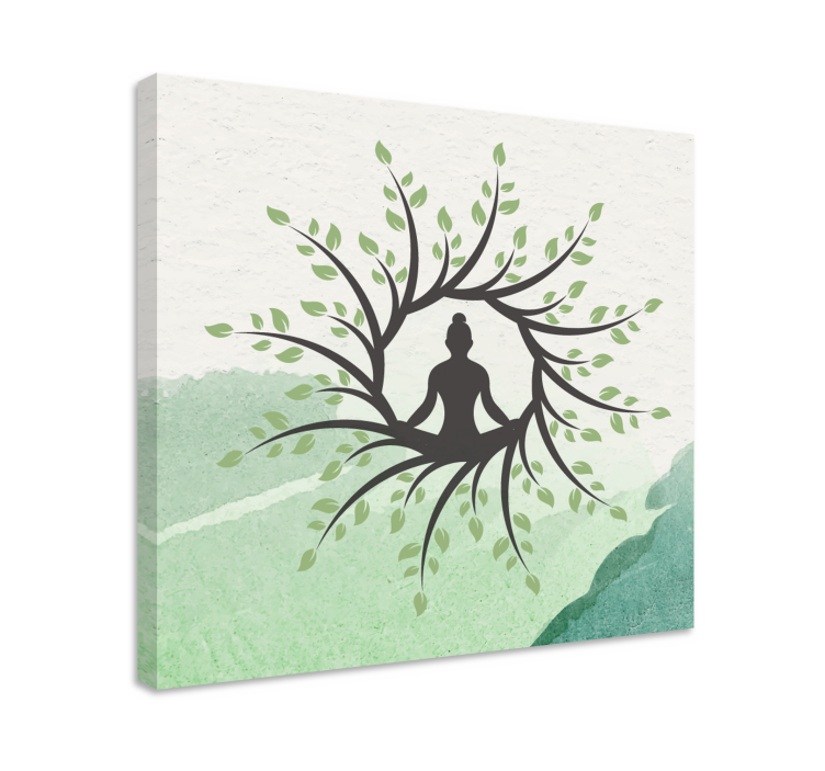 Meditating buddha silhouette slika na platnu - TenStickers