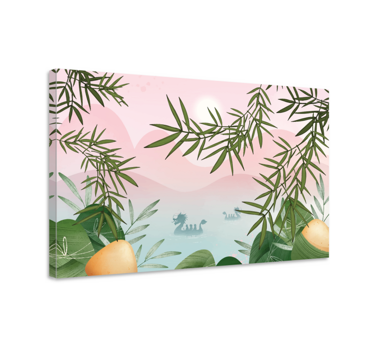 Gozdni bambus "kitajski slog" krajinsko platno - TenStickers