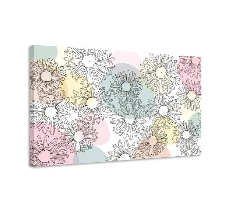 Daisy floral pattern slikarsko platno z rožami - TenStickers