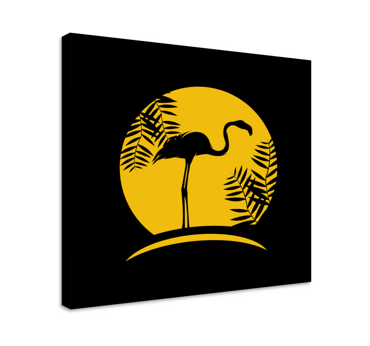 Elegant flamingo silhouette ptica na platnu - TenStickers