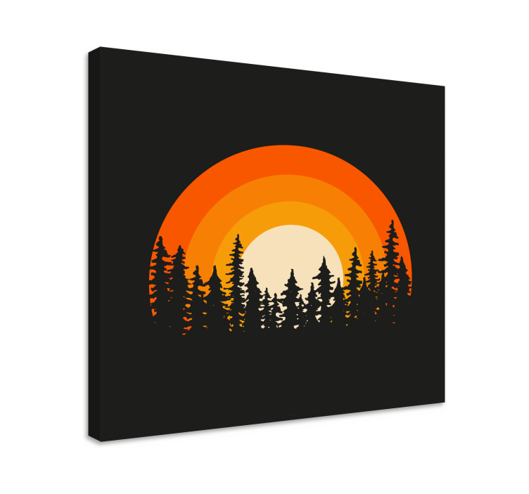 Stylized sunset silhouette platno slika zemljevidov - TenStickers