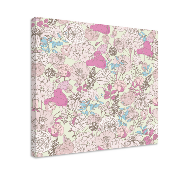 Floral bouquet pattern slikarsko platno z rožami - TenStickers