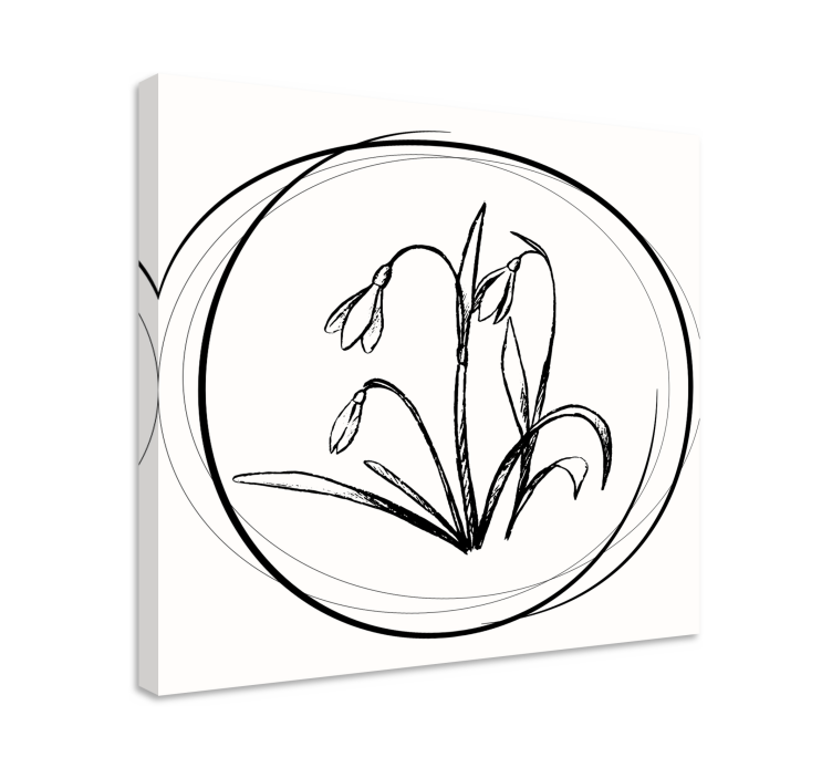 Delicate snowdrop floral slikarsko platno z rožami - TenStickers