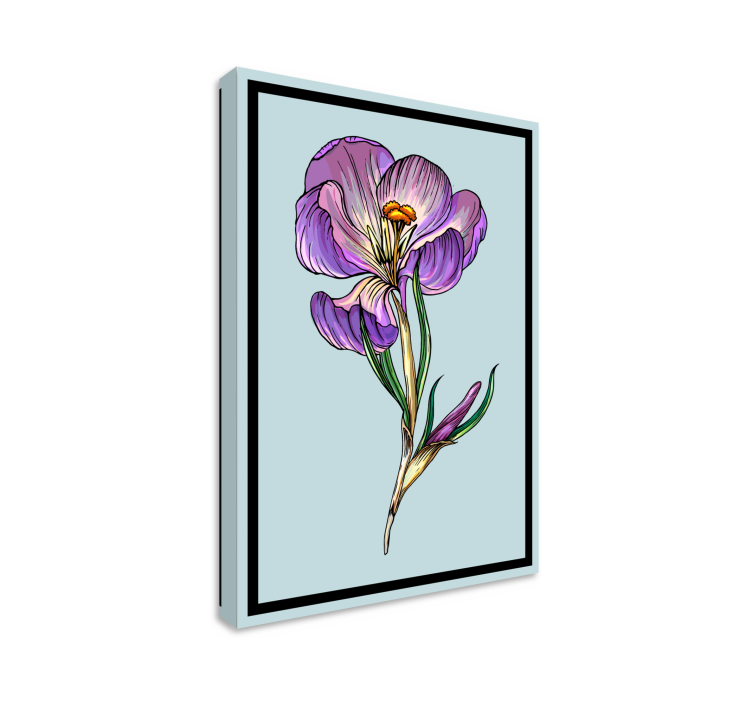 Purple floral elegance slikarsko platno z rožami - TenStickers