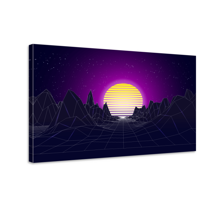 Geometric sunset landscape moderno platno slikarstvo - TenStickers