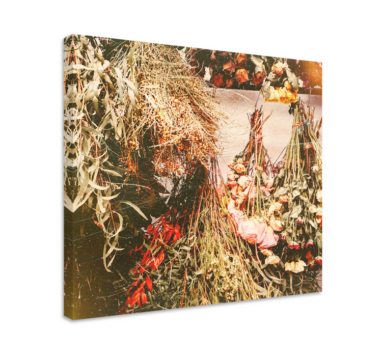 Dried floral arrangements slikarsko platno z rožami - TenStickers