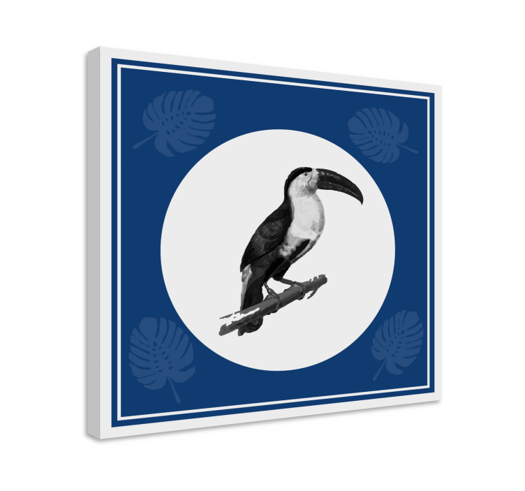 Toucan on branch ptica na platnu - TenStickers