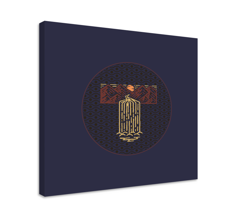 Serene waterfall scenery platno slika zemljevidov - TenStickers