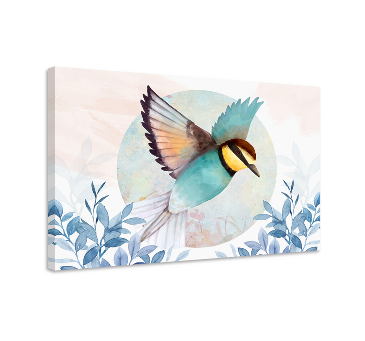 Flying bluebird scene ptica na platnu - TenStickers
