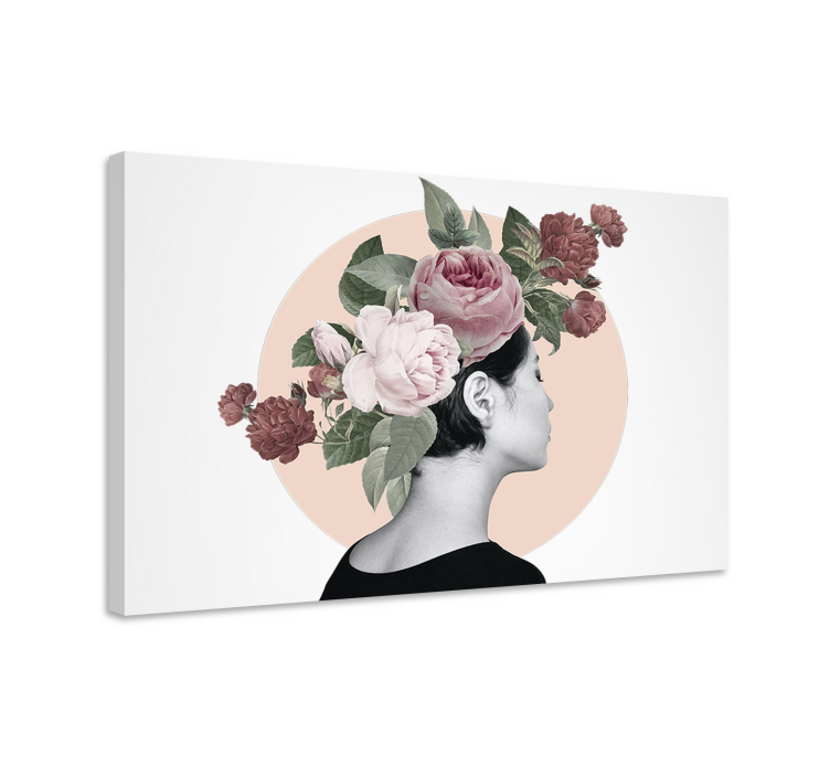 Floral hair ensemble slikarsko platno z rožami - TenStickers