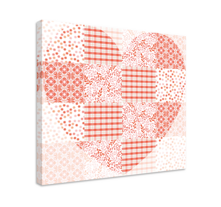 Patchwork heart design slikarska platna s sadjem - TenStickers